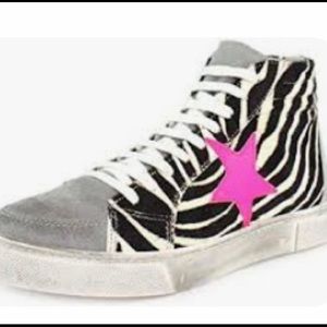 Steve Madden Reis Zebra High Top Sneakers